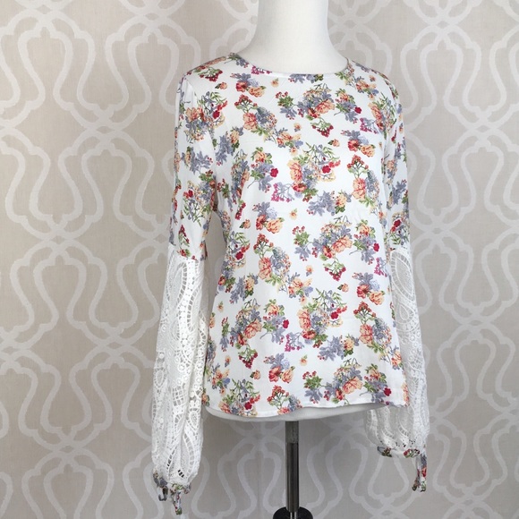 littlegypsie Tops - *CLEARANCE* Wildflowers Victorian Lace Sleeve Top